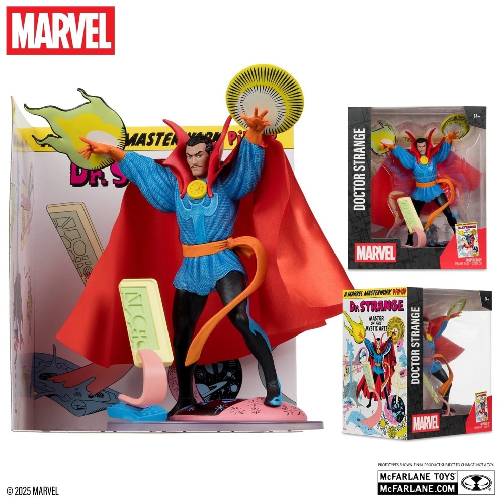 New!‎ McFarlane Marvel Dr Doctor Strange 1:10th Red Platinum Posed Figure Statue